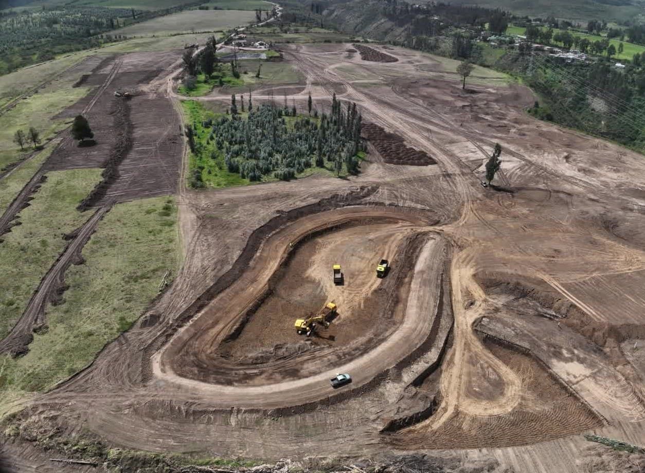 The same site weeks later, with a reservoir excavation underway