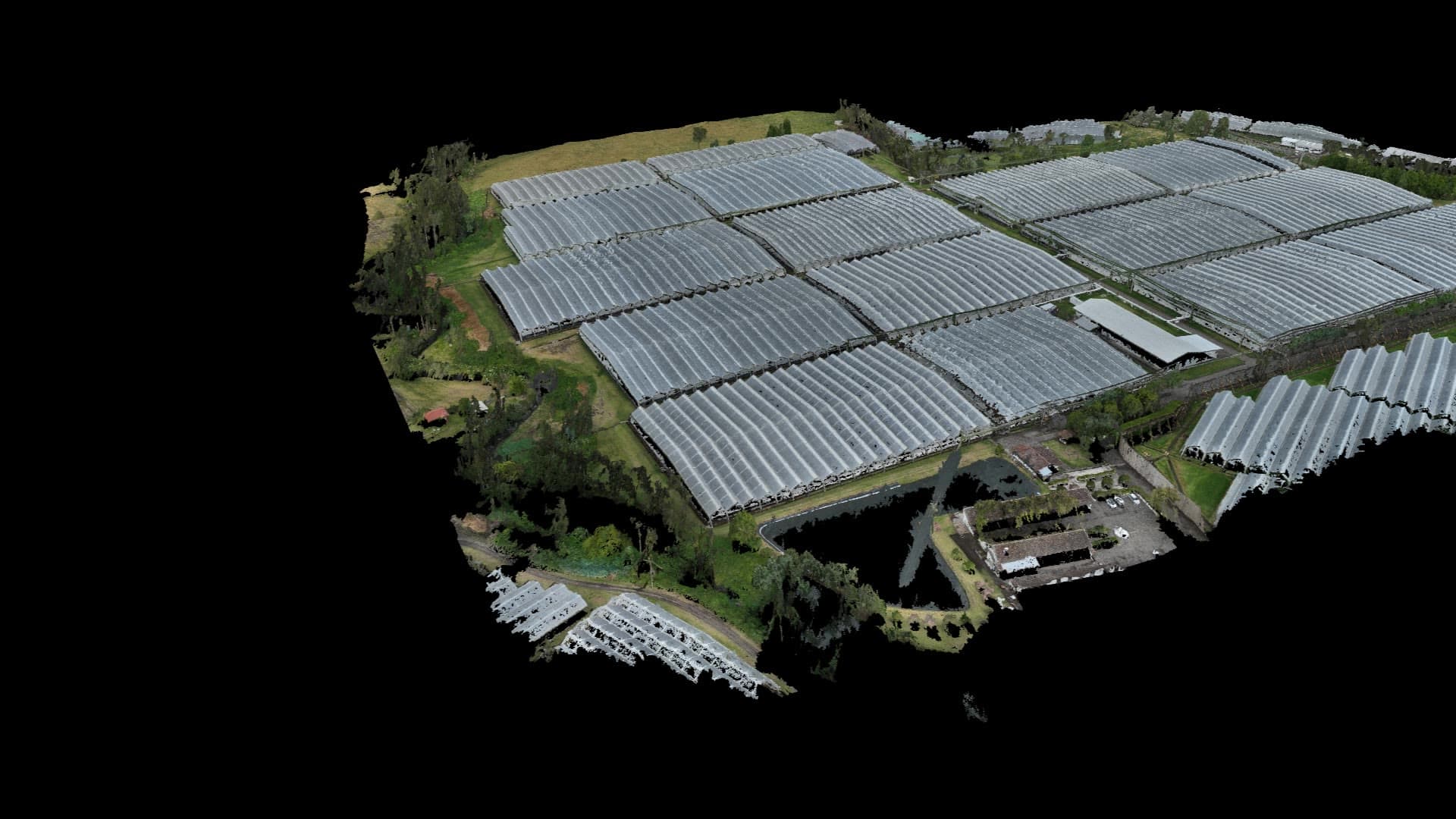 3D reconstruction of a greenhouse complex from drone flights